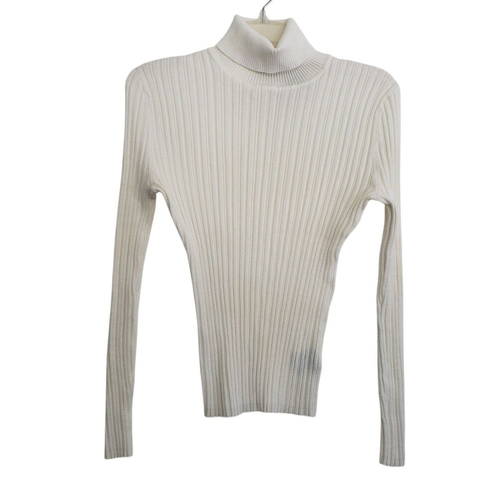 It's Our Time Cream Ribbed Turtleneck Top